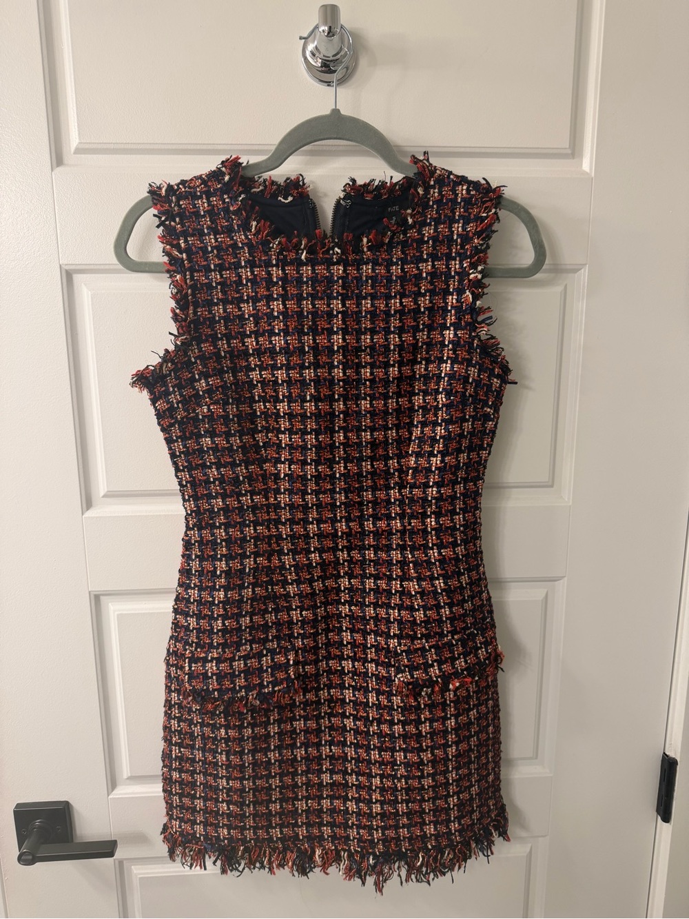Fate Tweed Mini Dress in Black and Rust